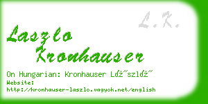 laszlo kronhauser business card